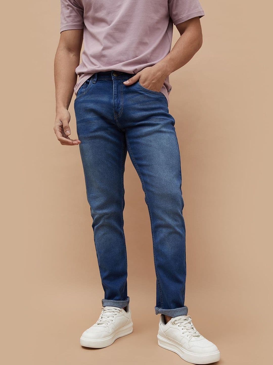 Fame Forever by Lifestyle Men Regular Fit Mid-Rise Light Fade Jeans - view 1