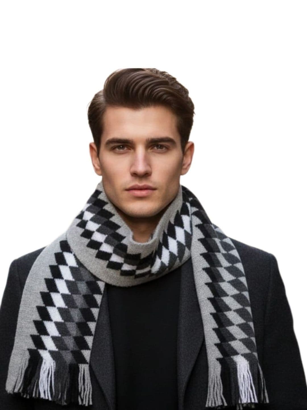 YAQR Men Checked Merino Wool Mufflers - view 1