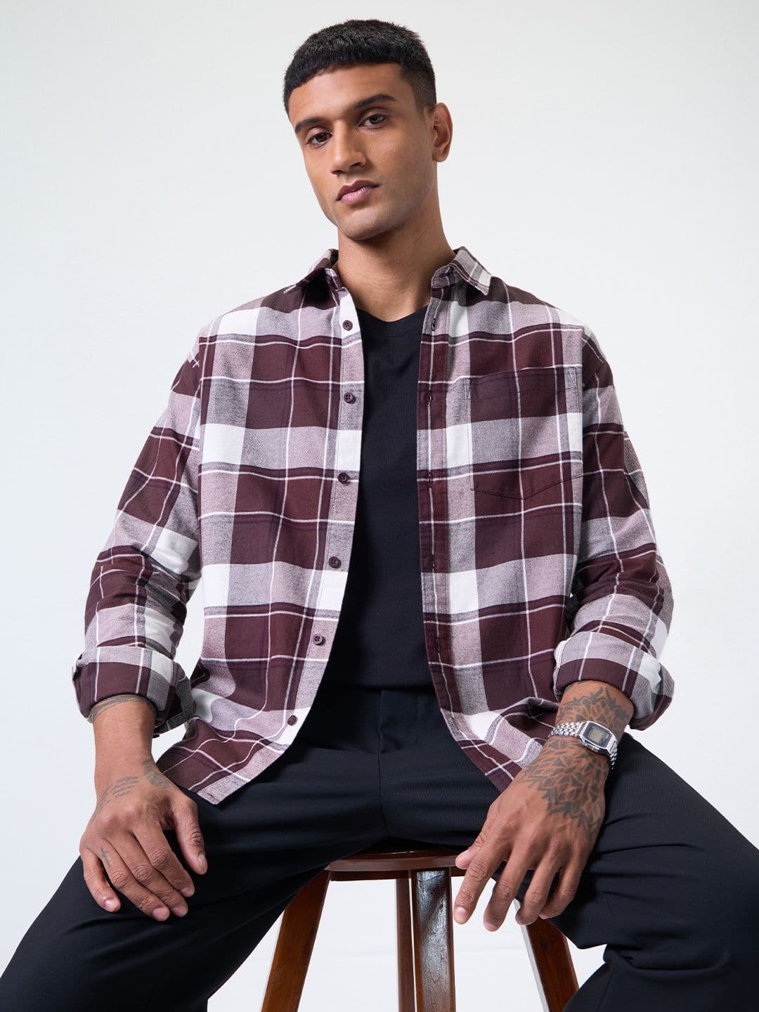 The Souled Store Men Relaxed Fit Checked Multi Shirts - view 1