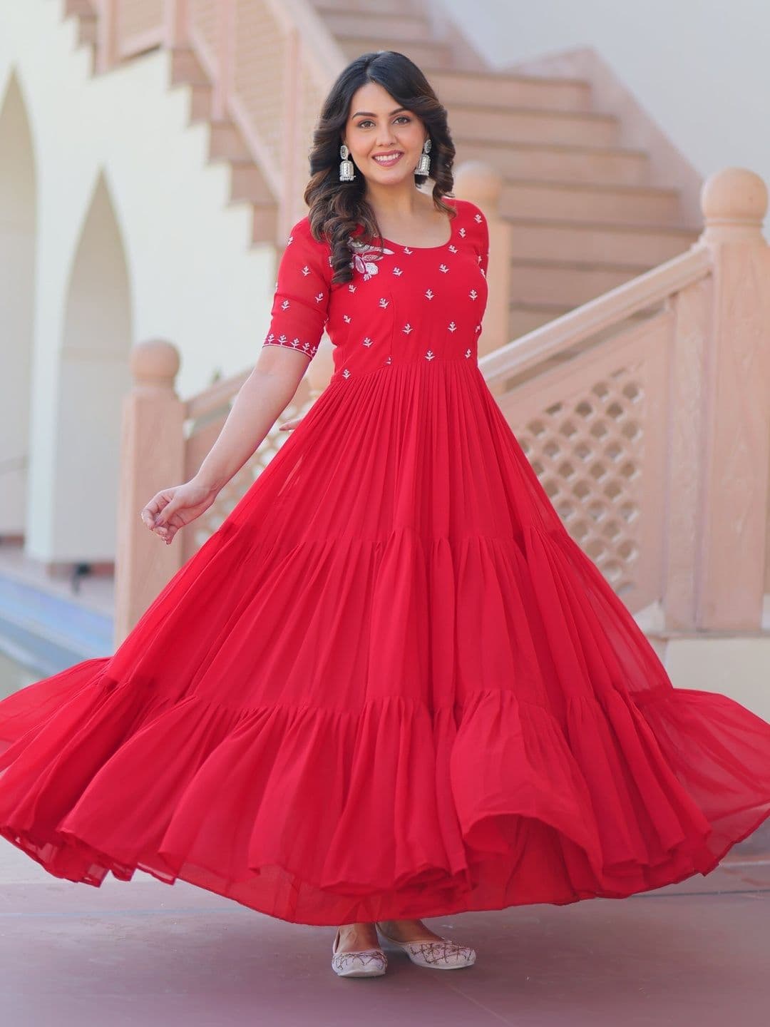 FoxDX Embroidered Flared Maxi Dress - view 1