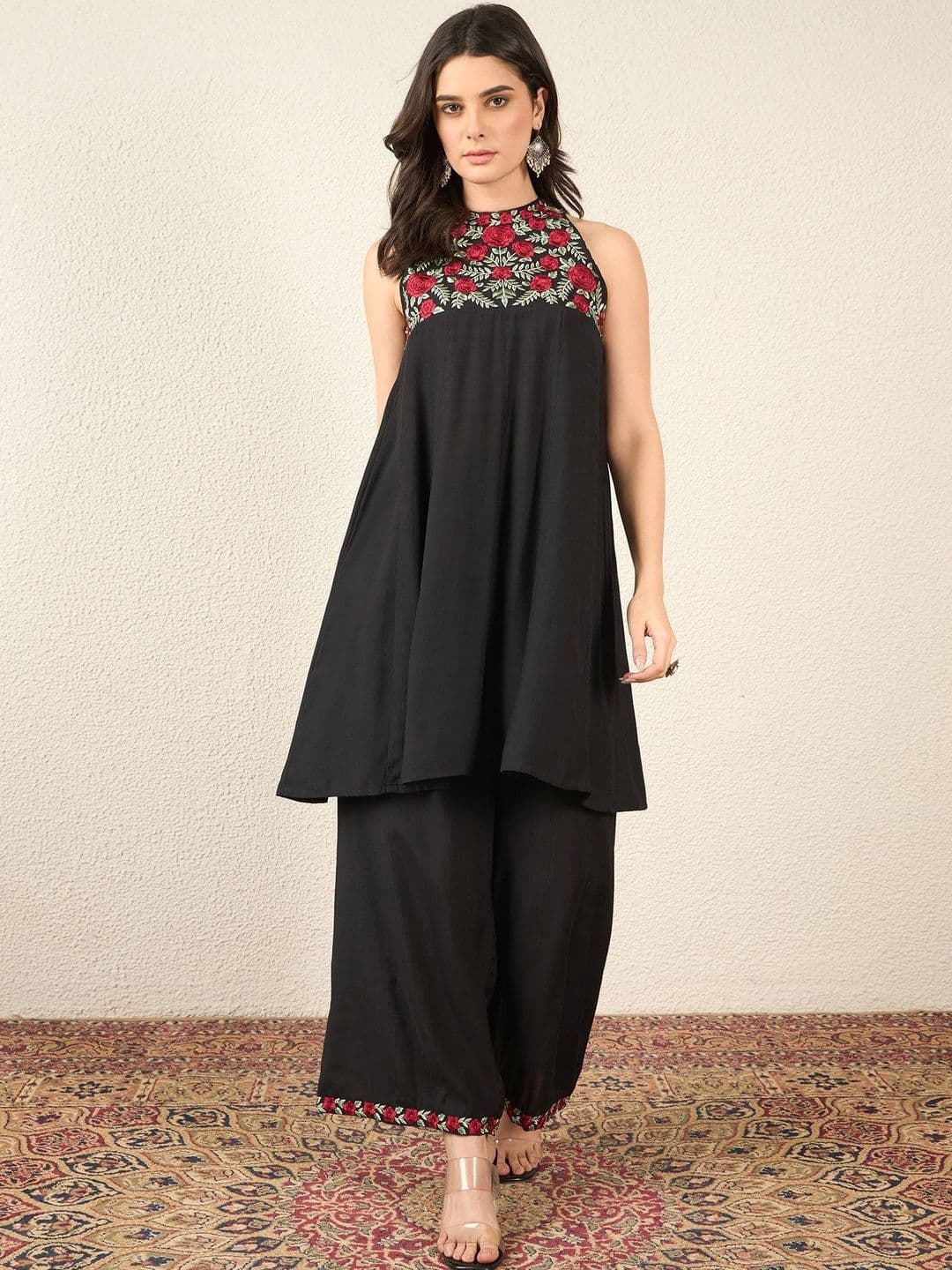 Anouk Embroidered Tunic With Palazzos Co-Ords - view 1
