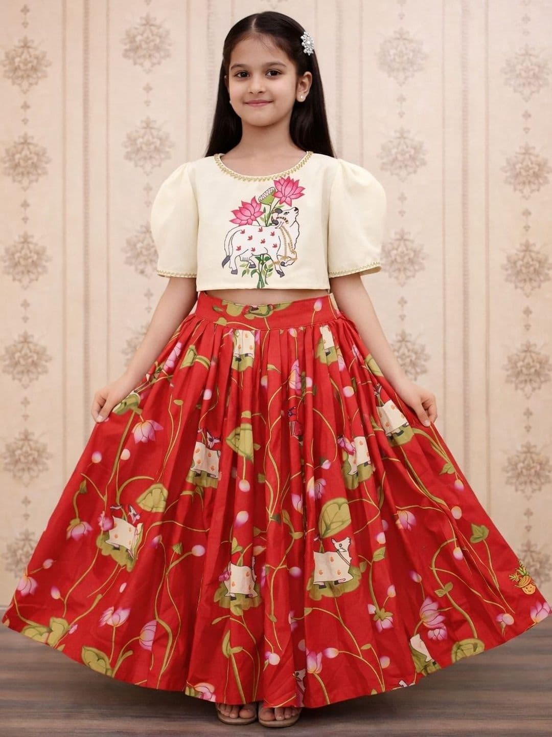 DRISHIV ENTERPRISE Girls Embellished Tie and Dye Ready to Wear Lehenga Choli - view 1