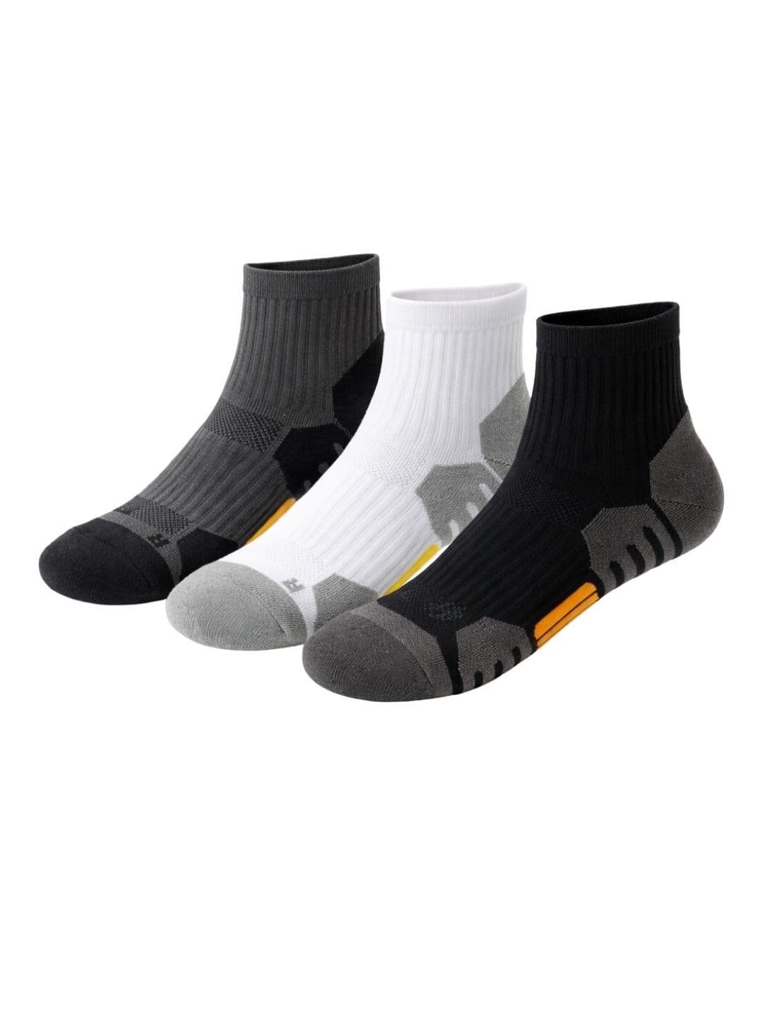 iSWEVEN Unisex Pack of 3 Cotton Blend Patterned Above Ankle Socks - view 1