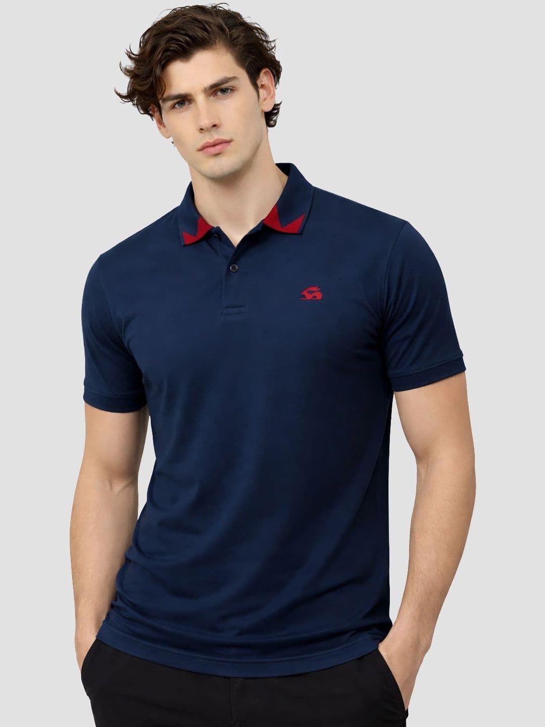 ADRO Men Brand Logo Polo Collar T-shirt - view 1