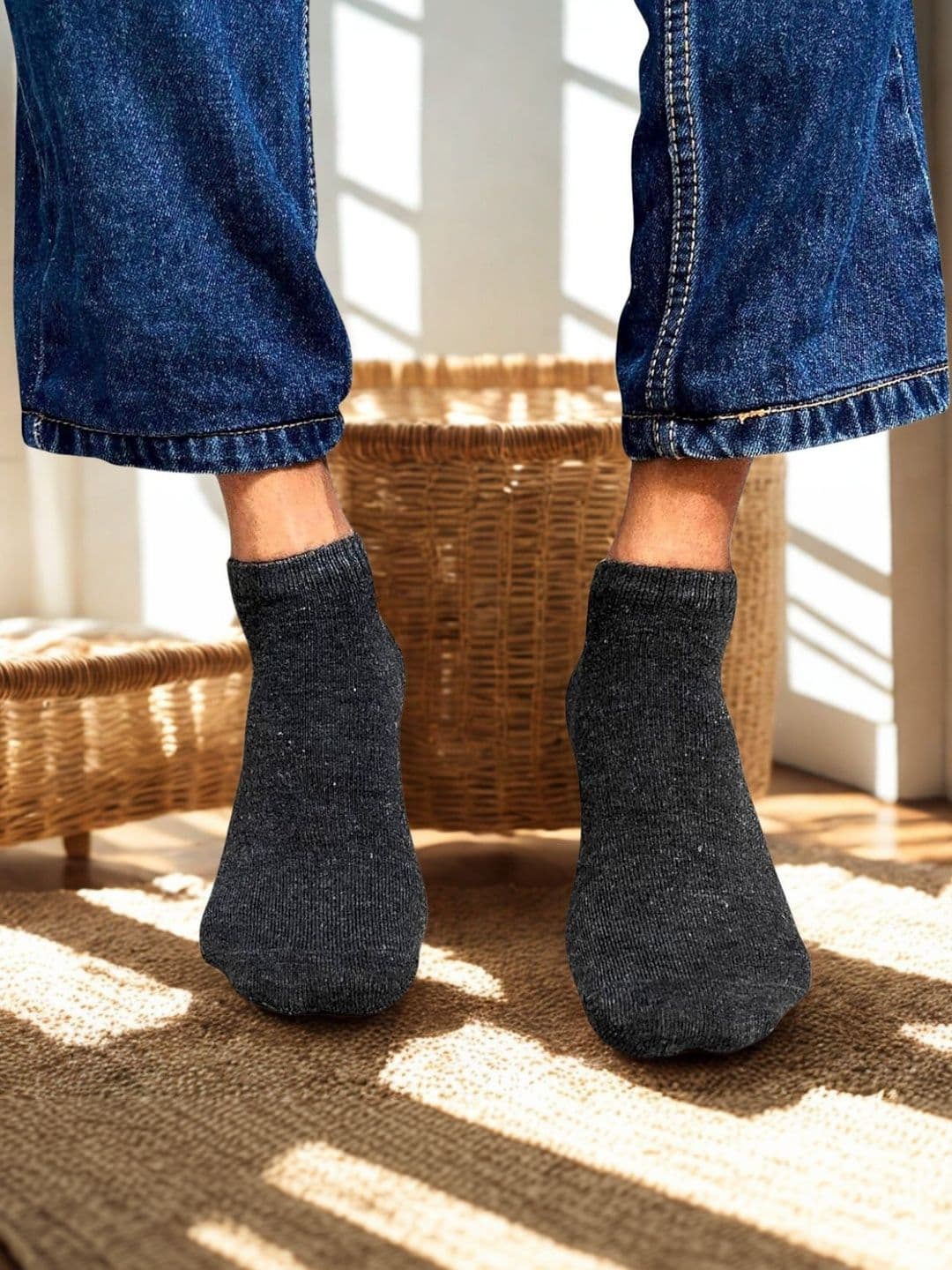 MJE Men Cotton Blend Assorted Ankle Length Socks - view 1