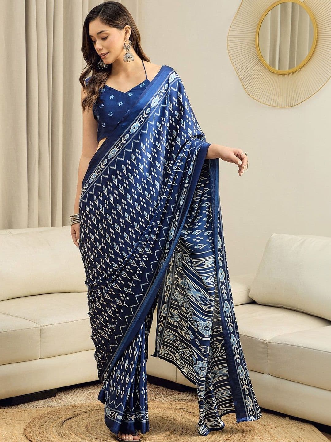 Saree mall Ethnic Motifs Ready To Wear Patola Sarees - view 1