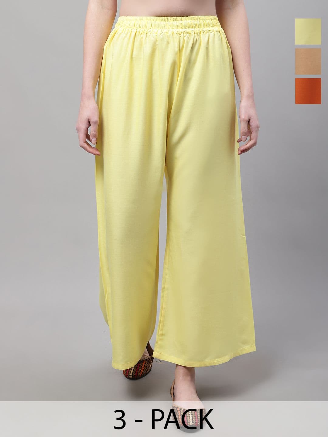 Valles365 by S.C. Women 3 Flared Ethnic Palazzos - view 1