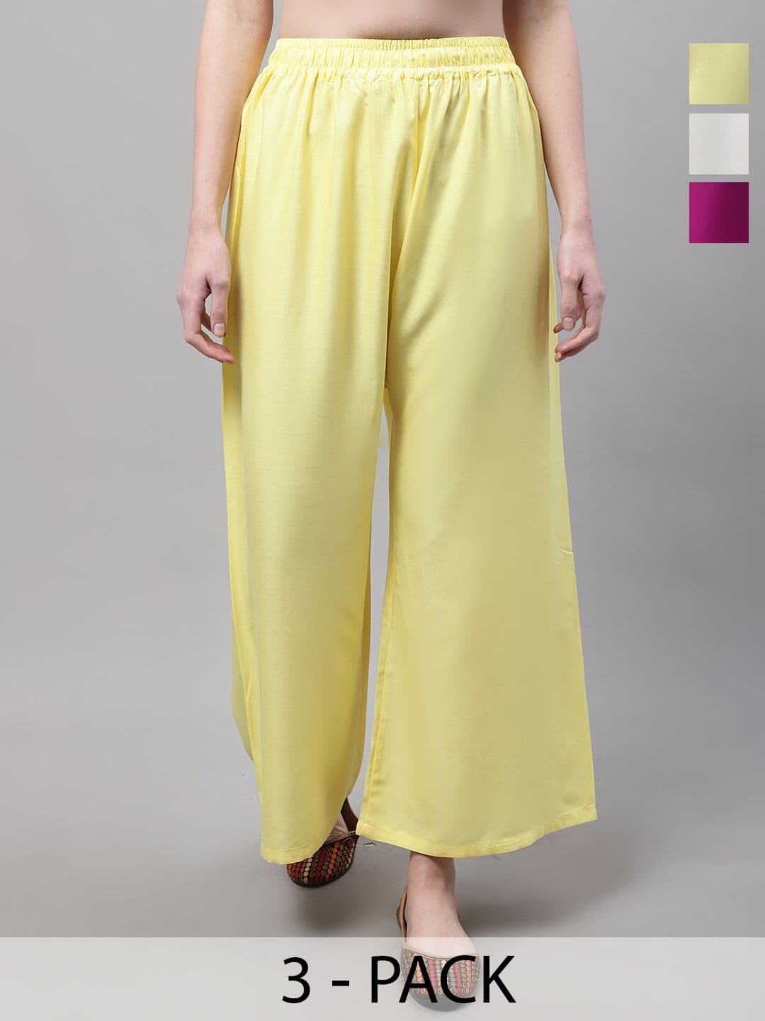 Valles365 by S.C. Women 3 Flared Ethnic Palazzos - view 1