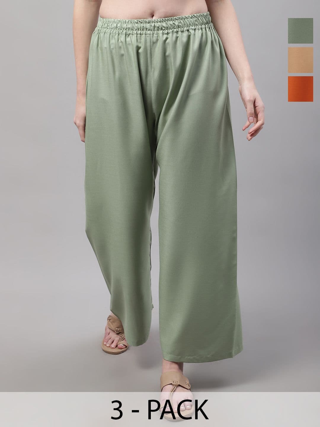 Valles365 by S.C. Women 3 Flared Ethnic Palazzos - view 1