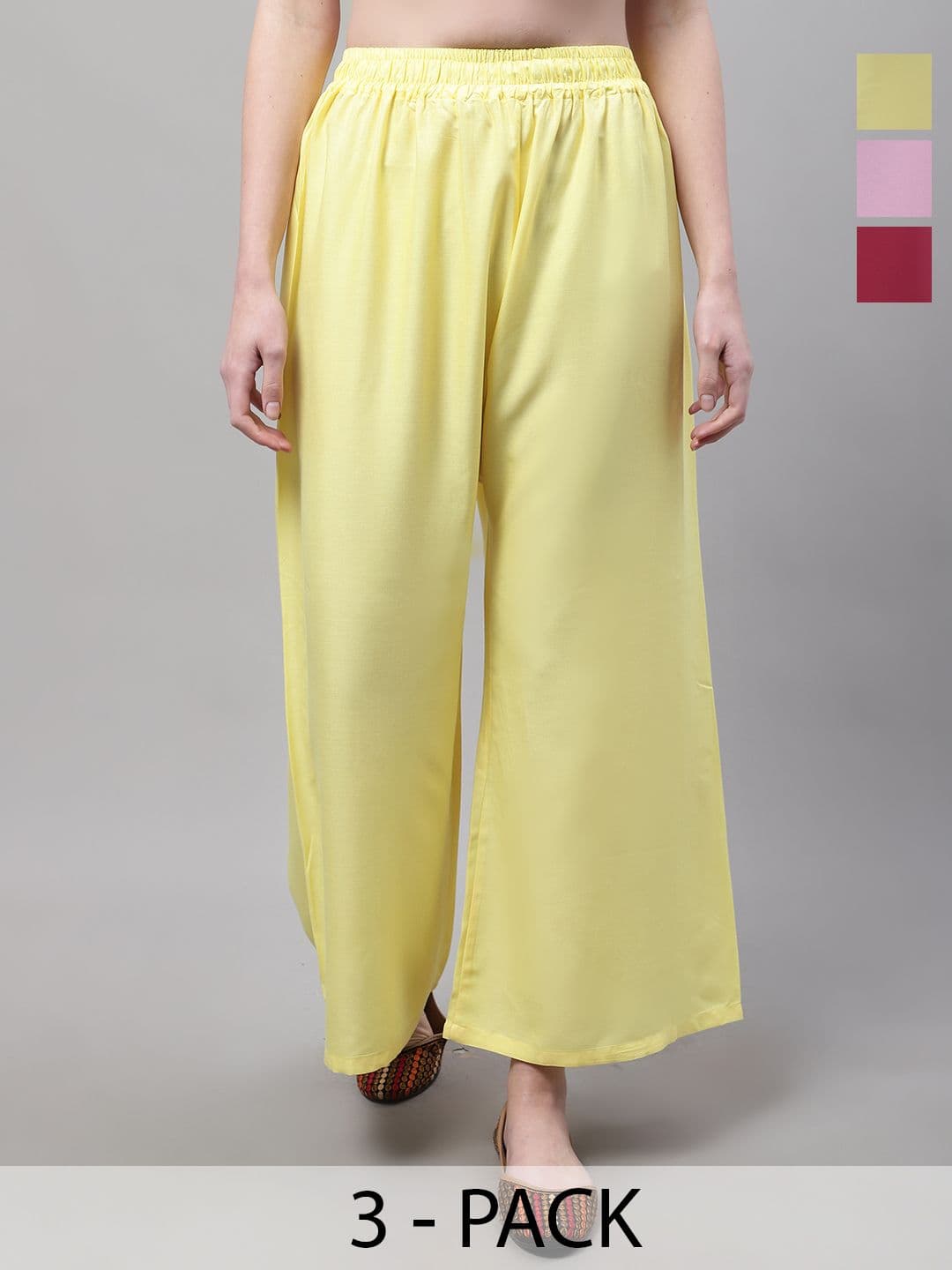 Valles365 by S.C. Women 3 Flared Ethnic Palazzos - view 1