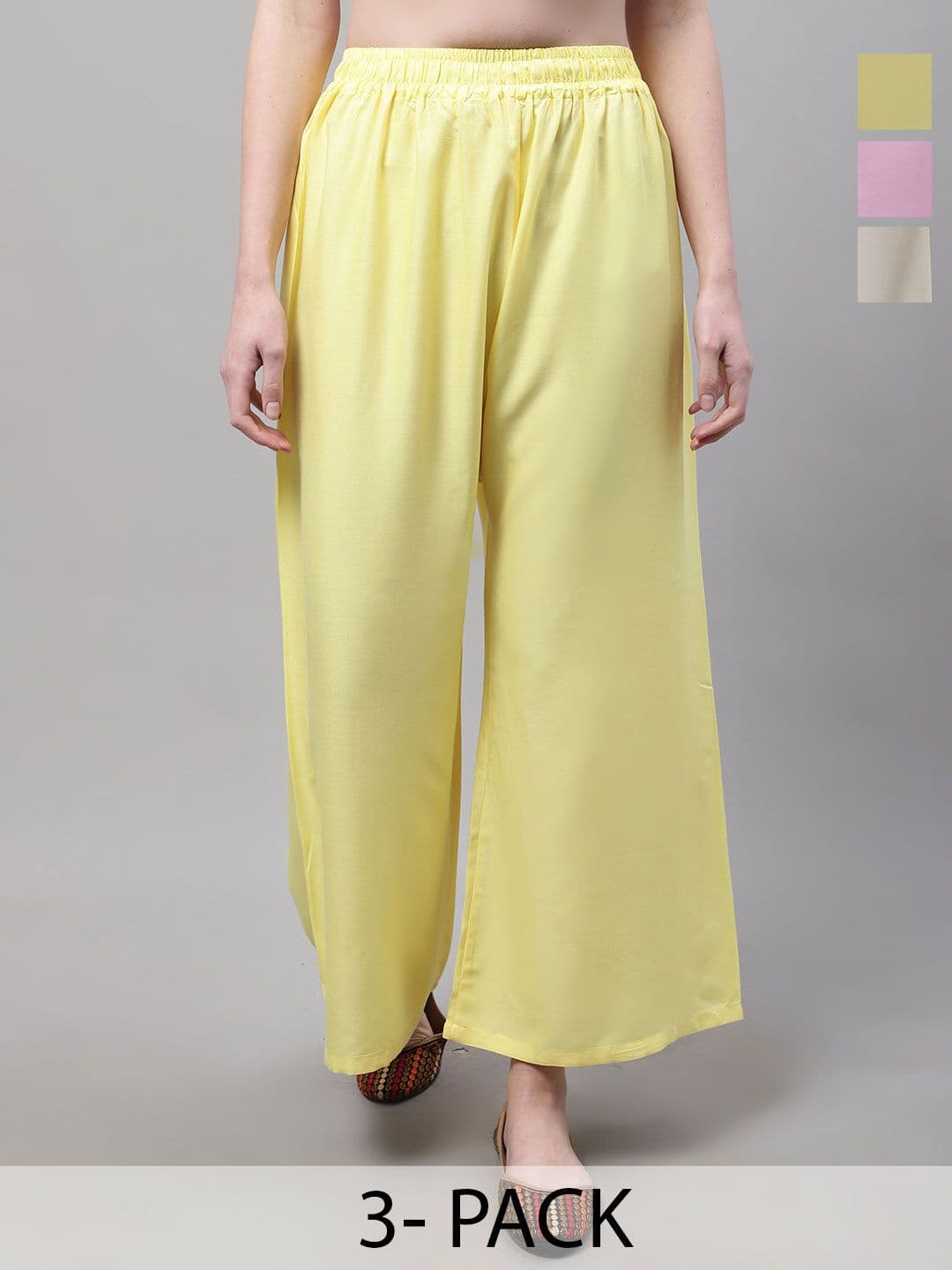 Valles365 by S.C. Women 3 Flared Ethnic Palazzos - view 1