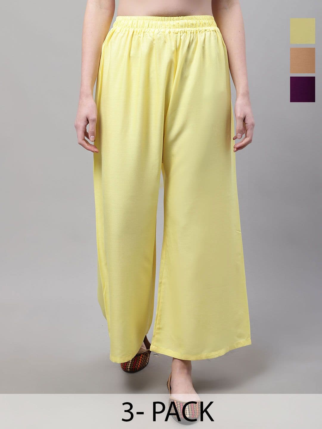 Valles365 by S.C. Women 3 Flared Ethnic Palazzos - view 1