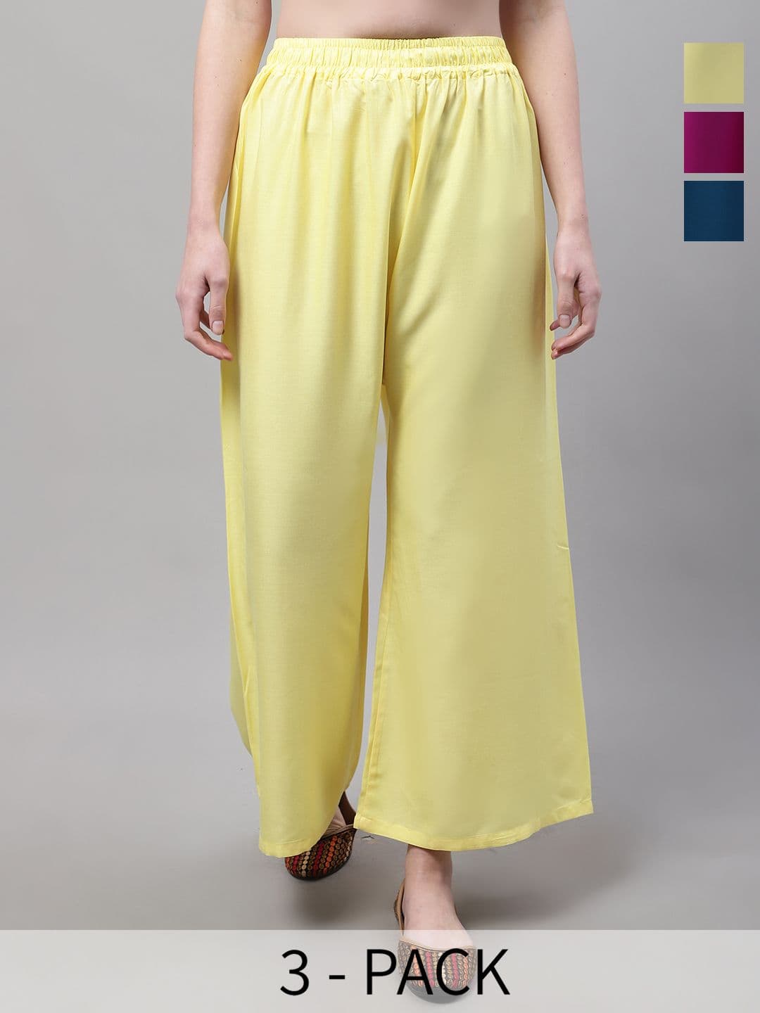 Valles365 by S.C. Women 3 Flared Ethnic Palazzos - view 1