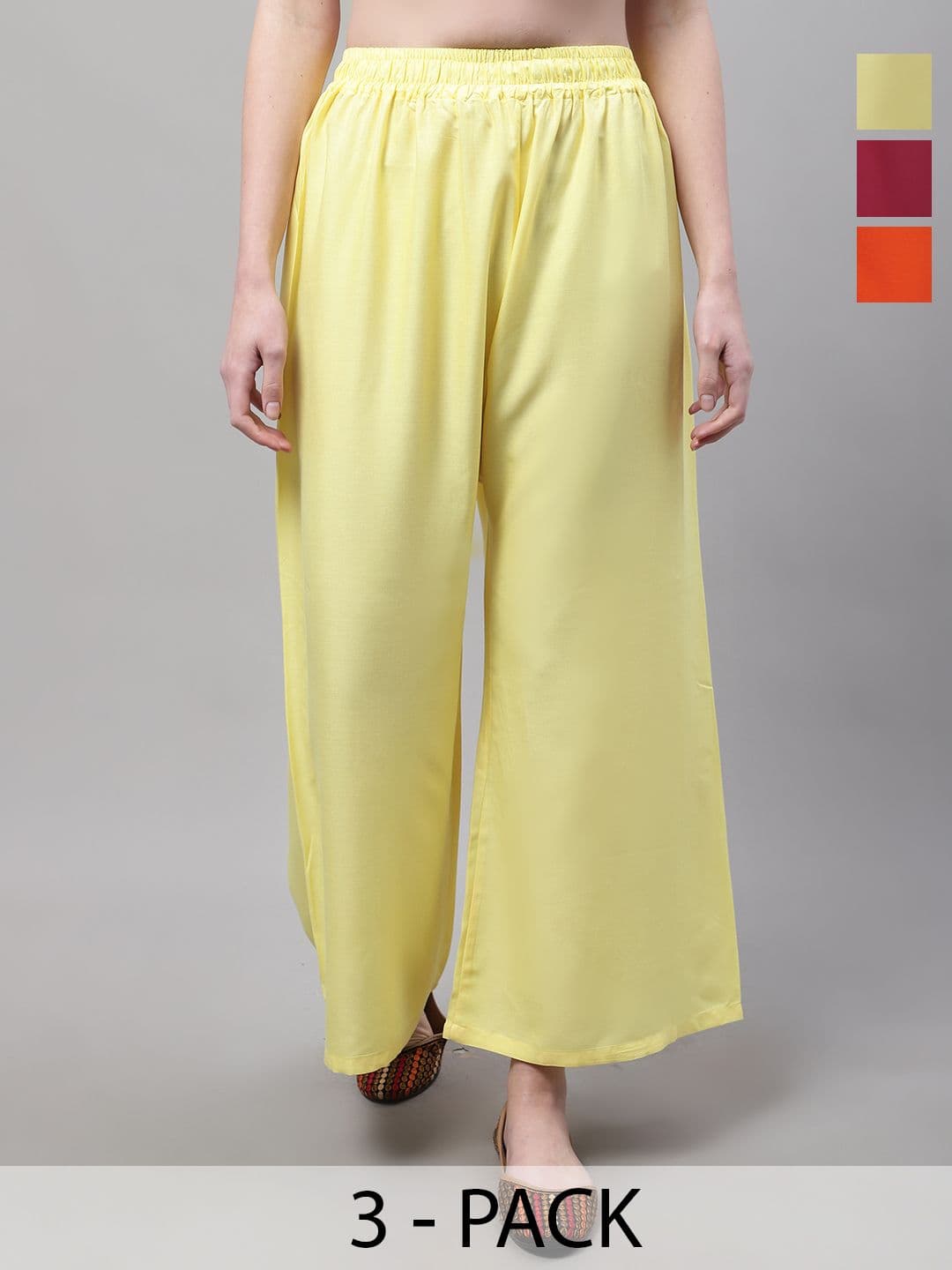 Valles365 by S.C. Women 3 Flared Ethnic Palazzos - view 1