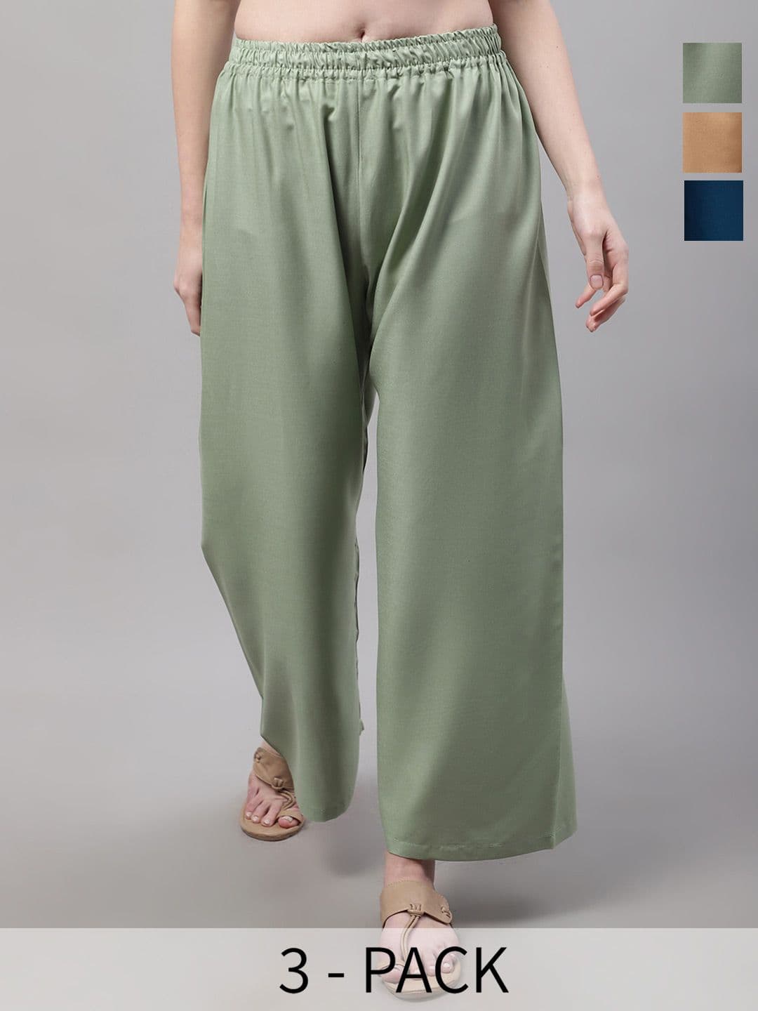 Valles365 by S.C. Women 3 Flared Ethnic Palazzos - view 1