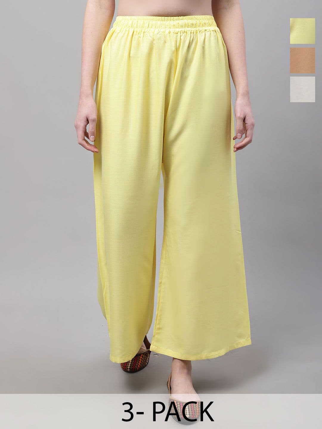 Valles365 by S.C. Women 3 Flared Ethnic Palazzos - view 1