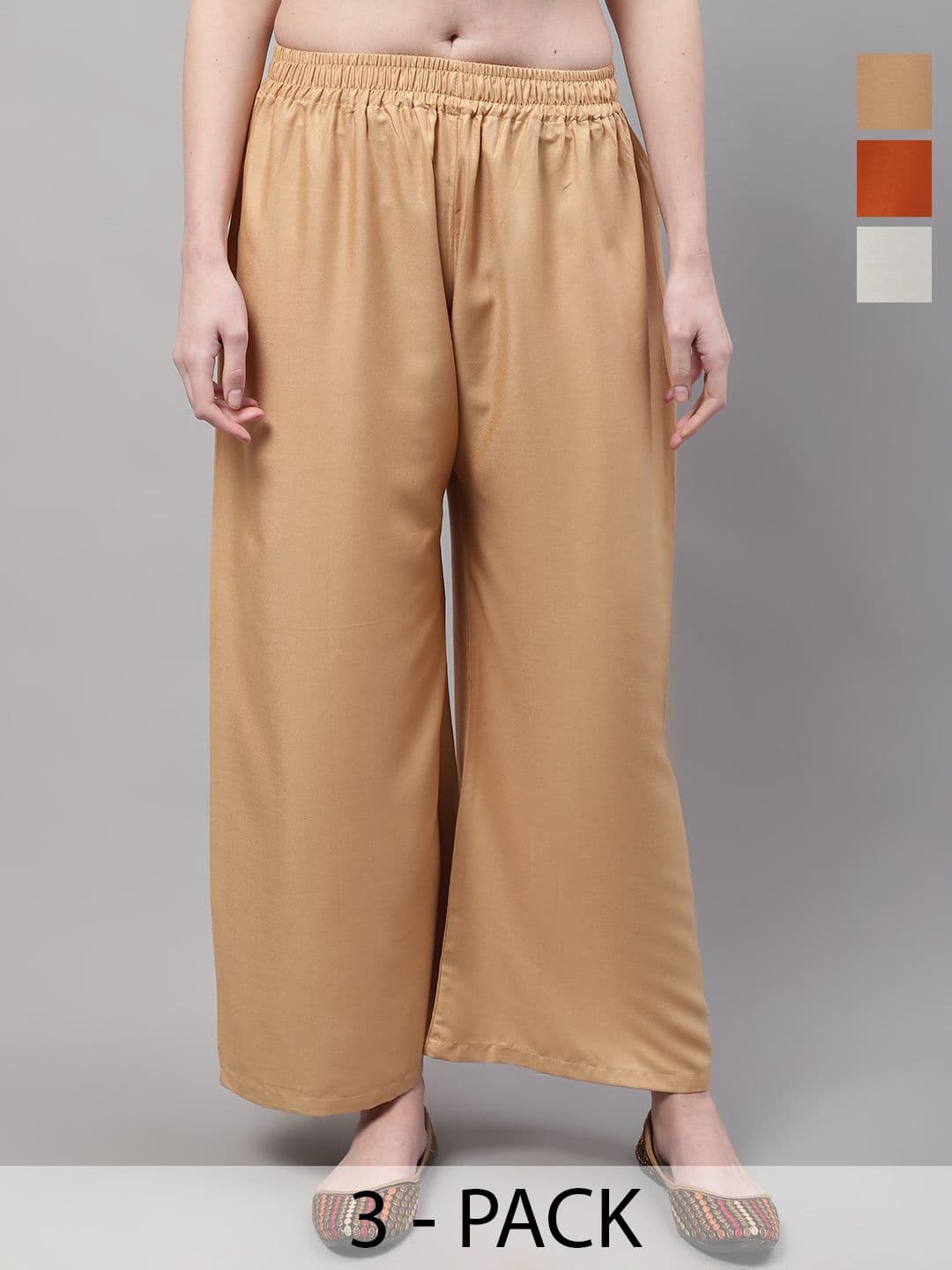 Valles365 by S.C. Women 3 Flared Ethnic Palazzos - view 1