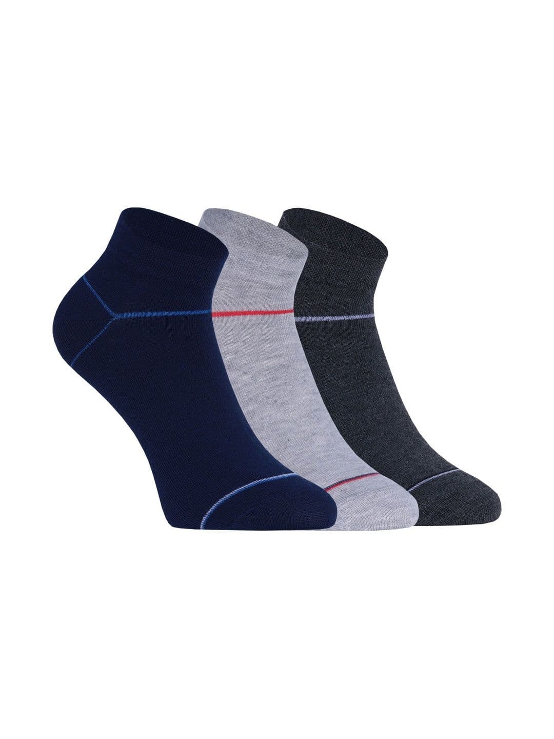 BERYX Men Pack of 3 Cotton Colourblocked Ankle Length Socks - view 1