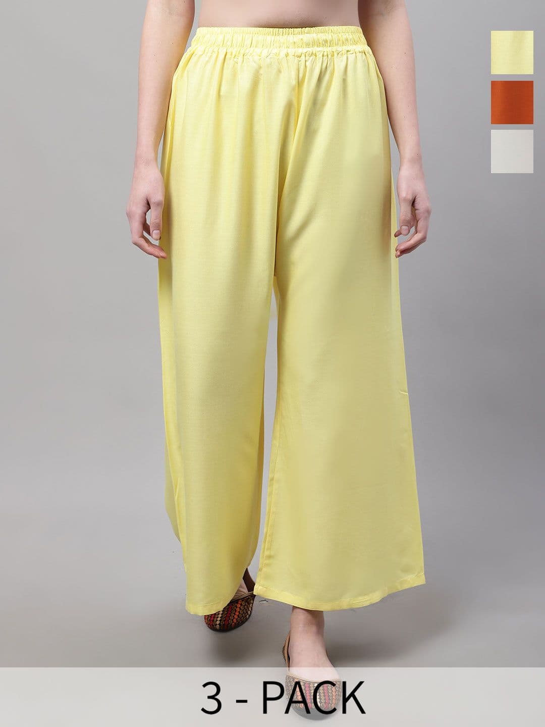 Valles365 by S.C. Women 3 Flared Ethnic Palazzos - view 1