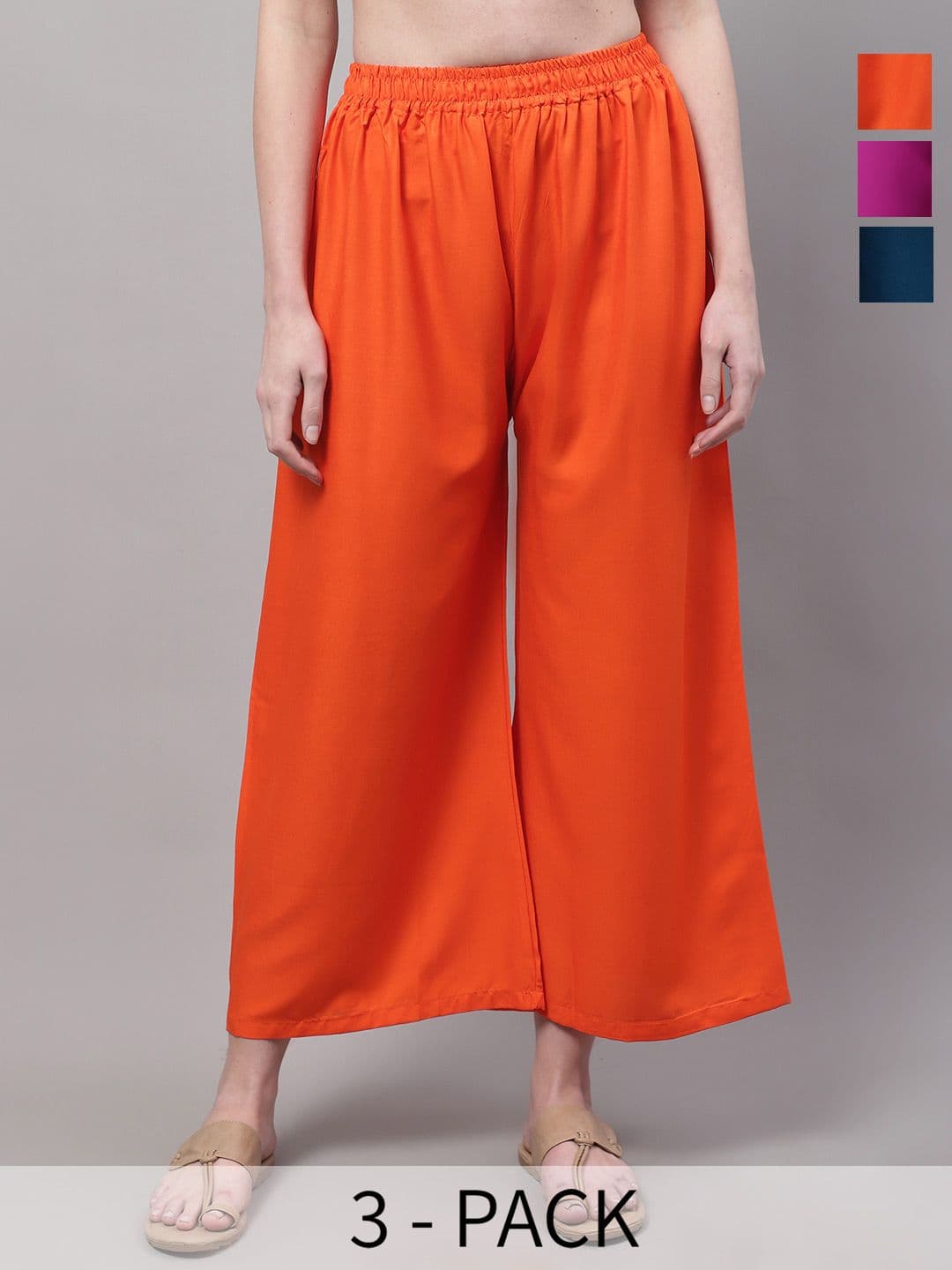 Valles365 by S.C. Women 3 Flared Ethnic Palazzos - view 1