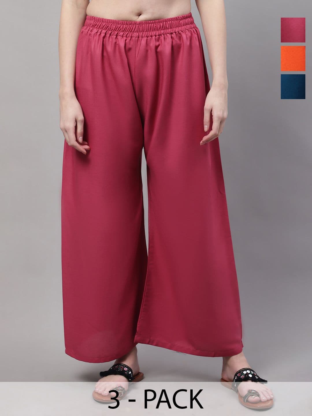 Valles365 by S.C. Women 3 Flared Ethnic Palazzos - view 1