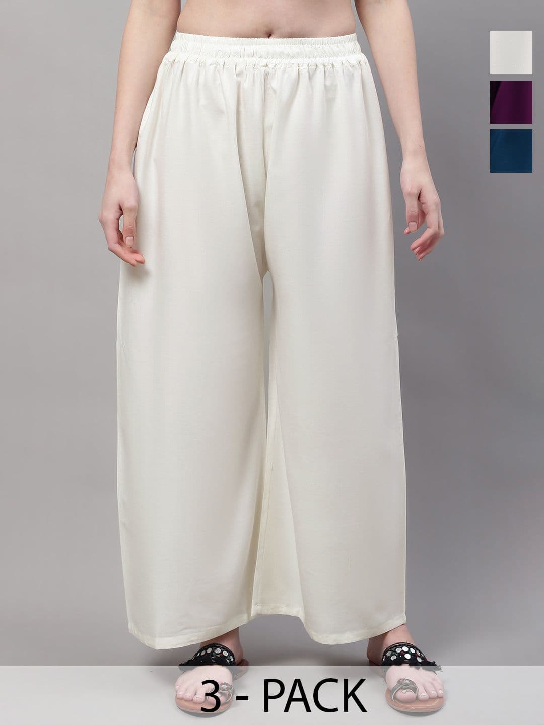 Valles365 by S.C. Women 3 Flared Ethnic Palazzos - view 1