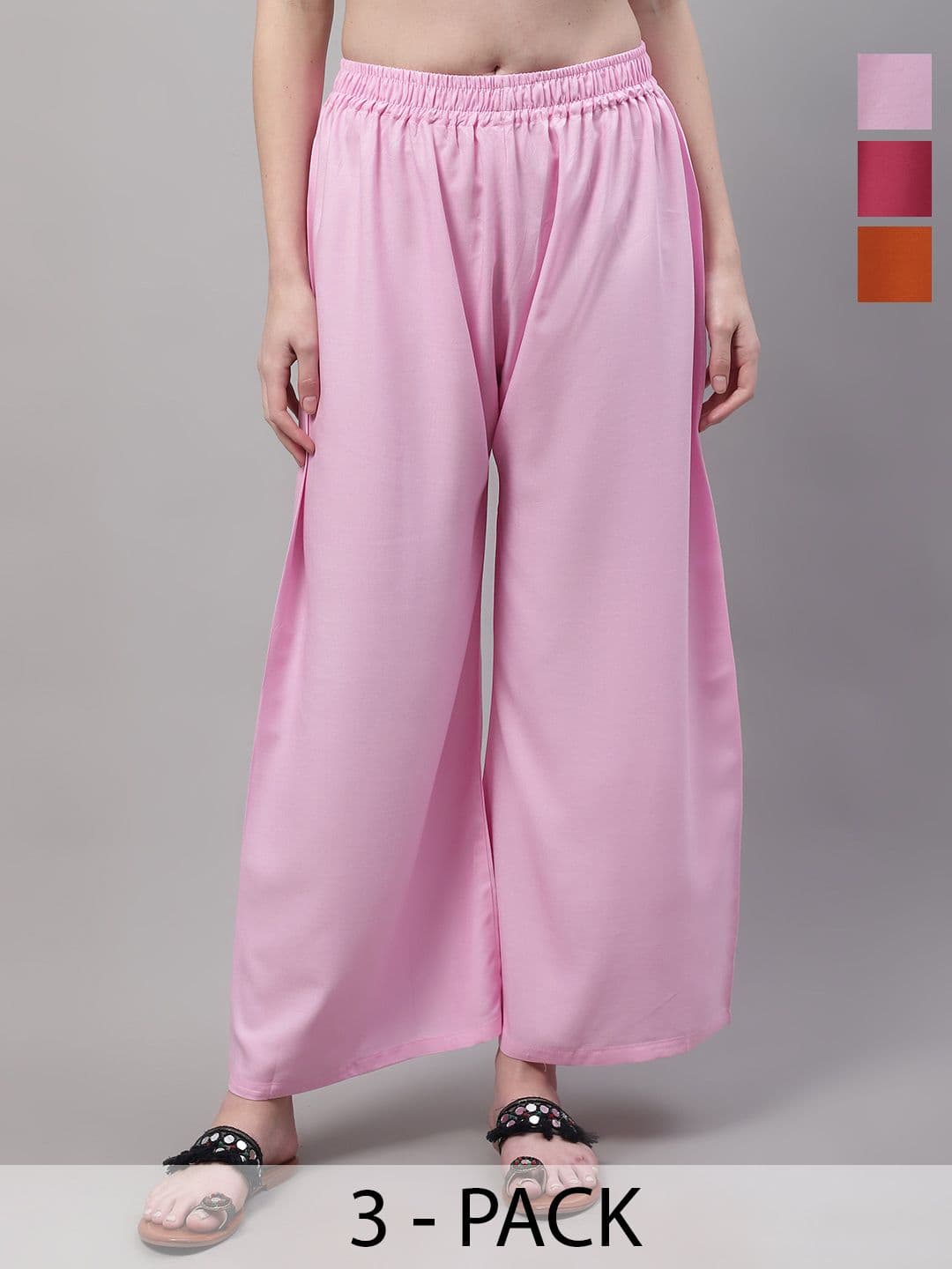 Valles365 by S.C. Women 3 Flared Ethnic Palazzos - view 1
