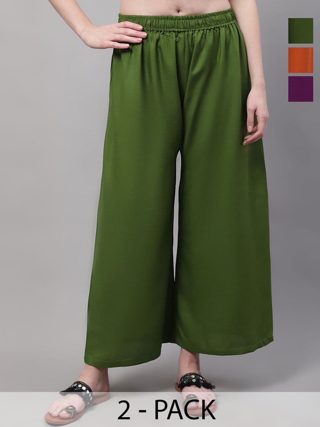 Valles365 by S.C. Women 3 Flared Ethnic Palazzos - view 1