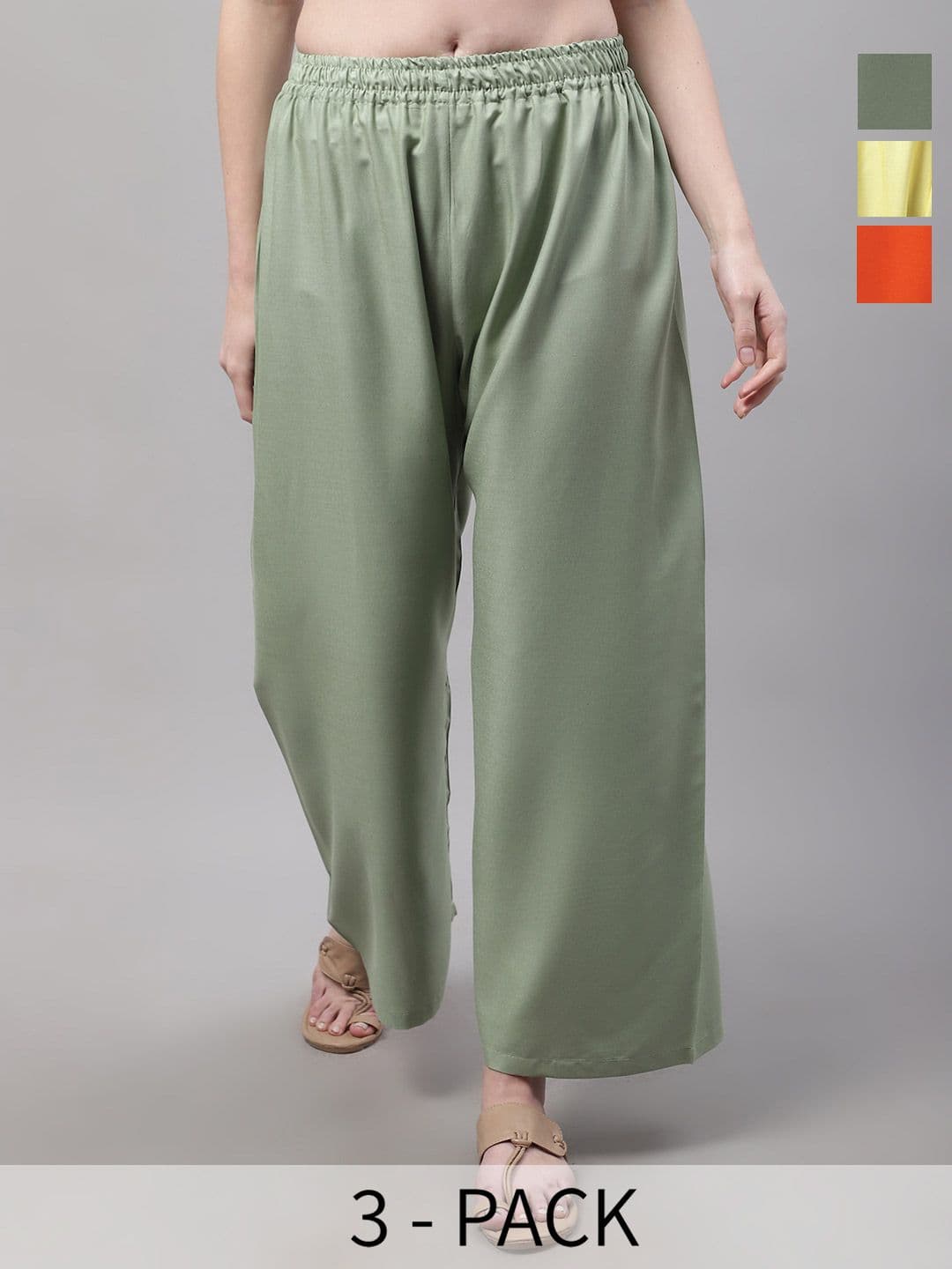 Valles365 by S.C. Women 3 Flared Ethnic Palazzos - view 1