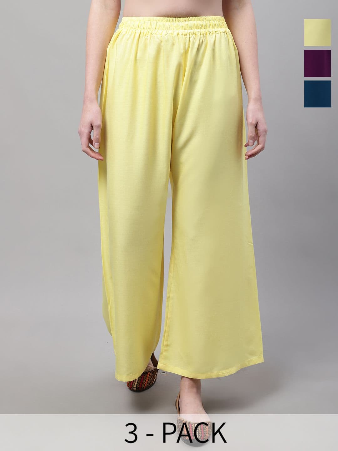 Valles365 by S.C. Women 3 Flared Ethnic Palazzos - view 1