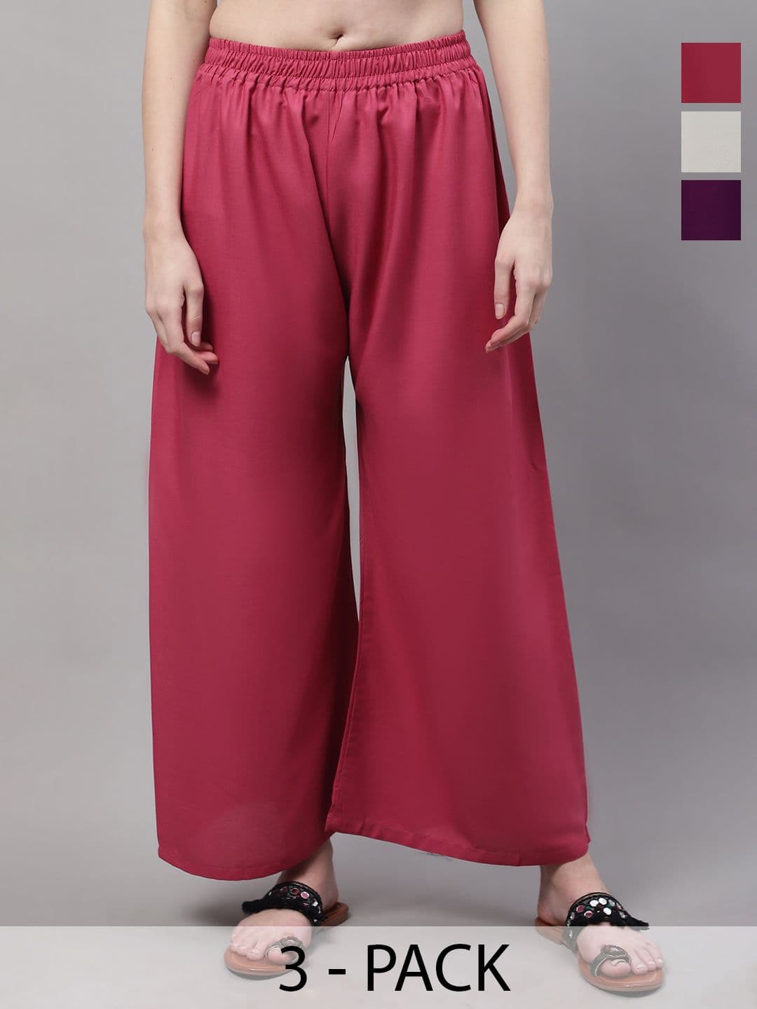 Valles365 by S.C. Women 3 Flared Ethnic Palazzos - view 1