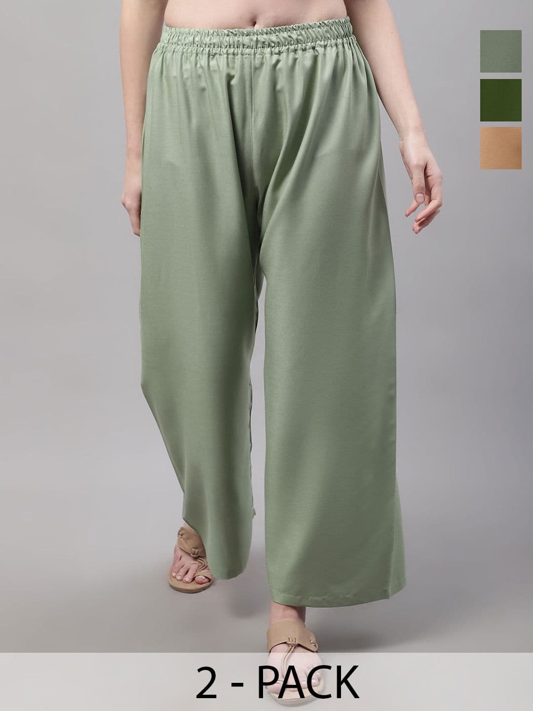 Valles365 by S.C. Women 3 Flared Ethnic Palazzos - view 1