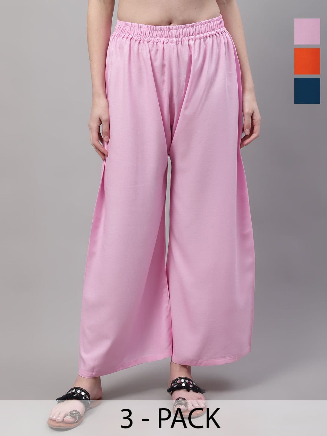 Valles365 by S.C. Women 3 Flared Ethnic Palazzos - view 1