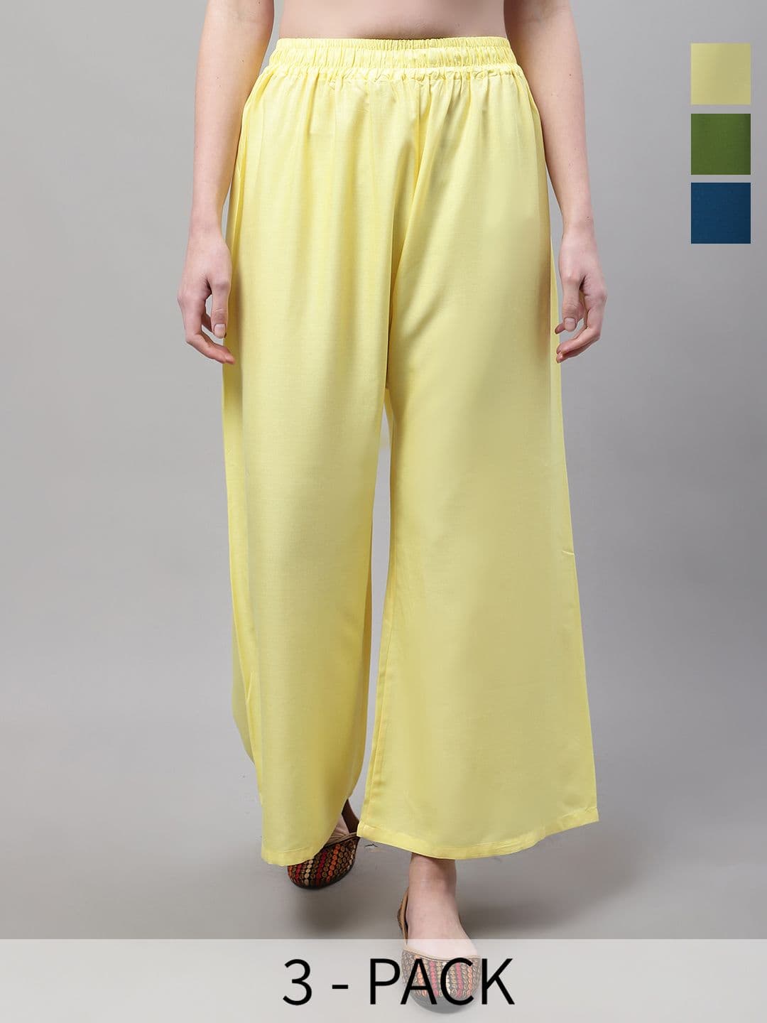 Valles365 by S.C. Women 3 Flared Ethnic Palazzos - view 1