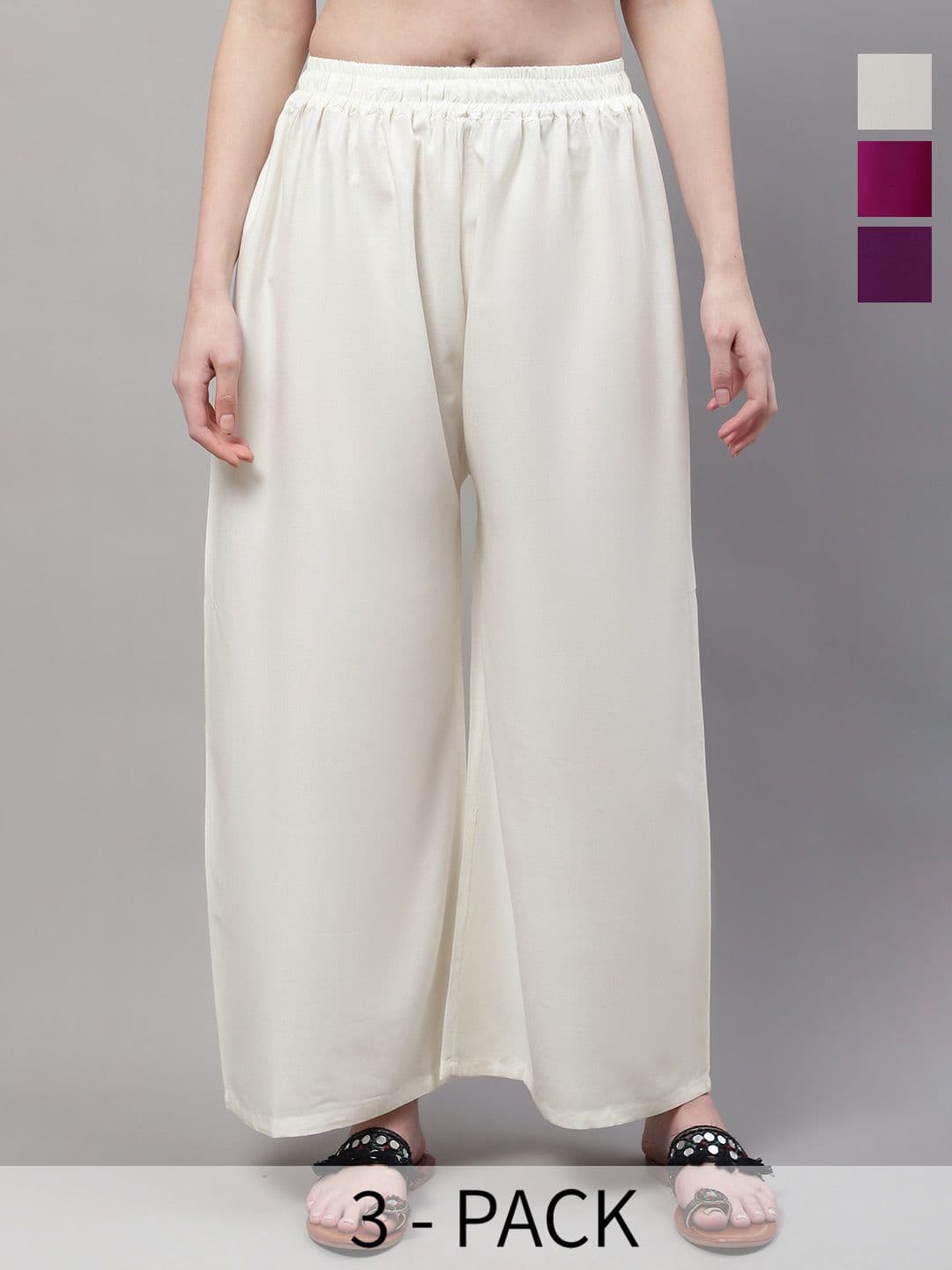 Valles365 by S.C. Women 3 Flared Ethnic Palazzos - view 1