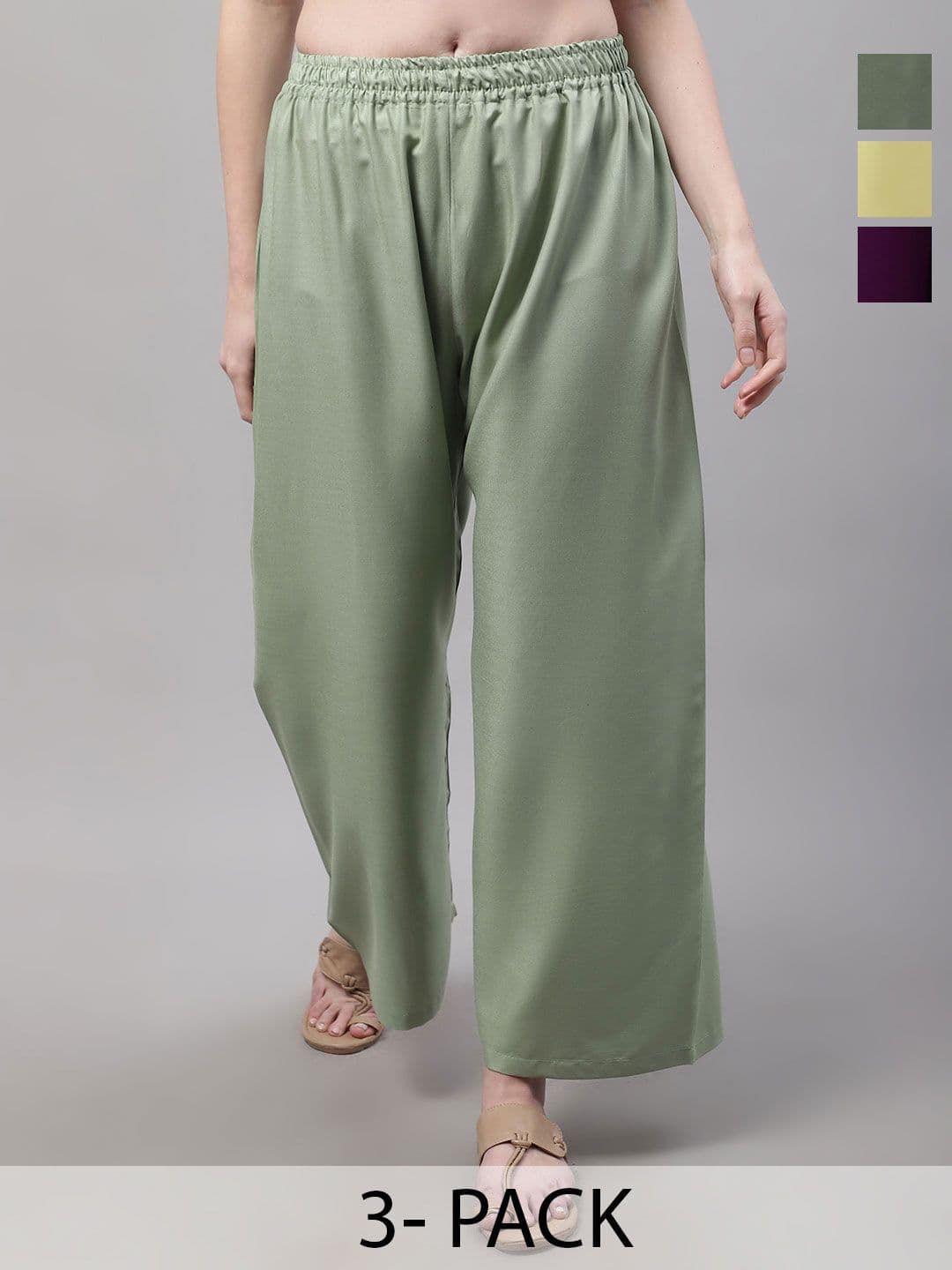 Valles365 by S.C. Women 3 Flared Ethnic Palazzos - view 1