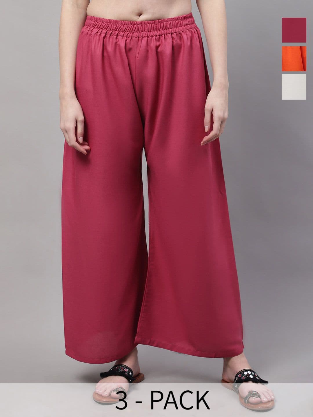 Valles365 by S.C. Women 3 Flared Ethnic Palazzos - view 1