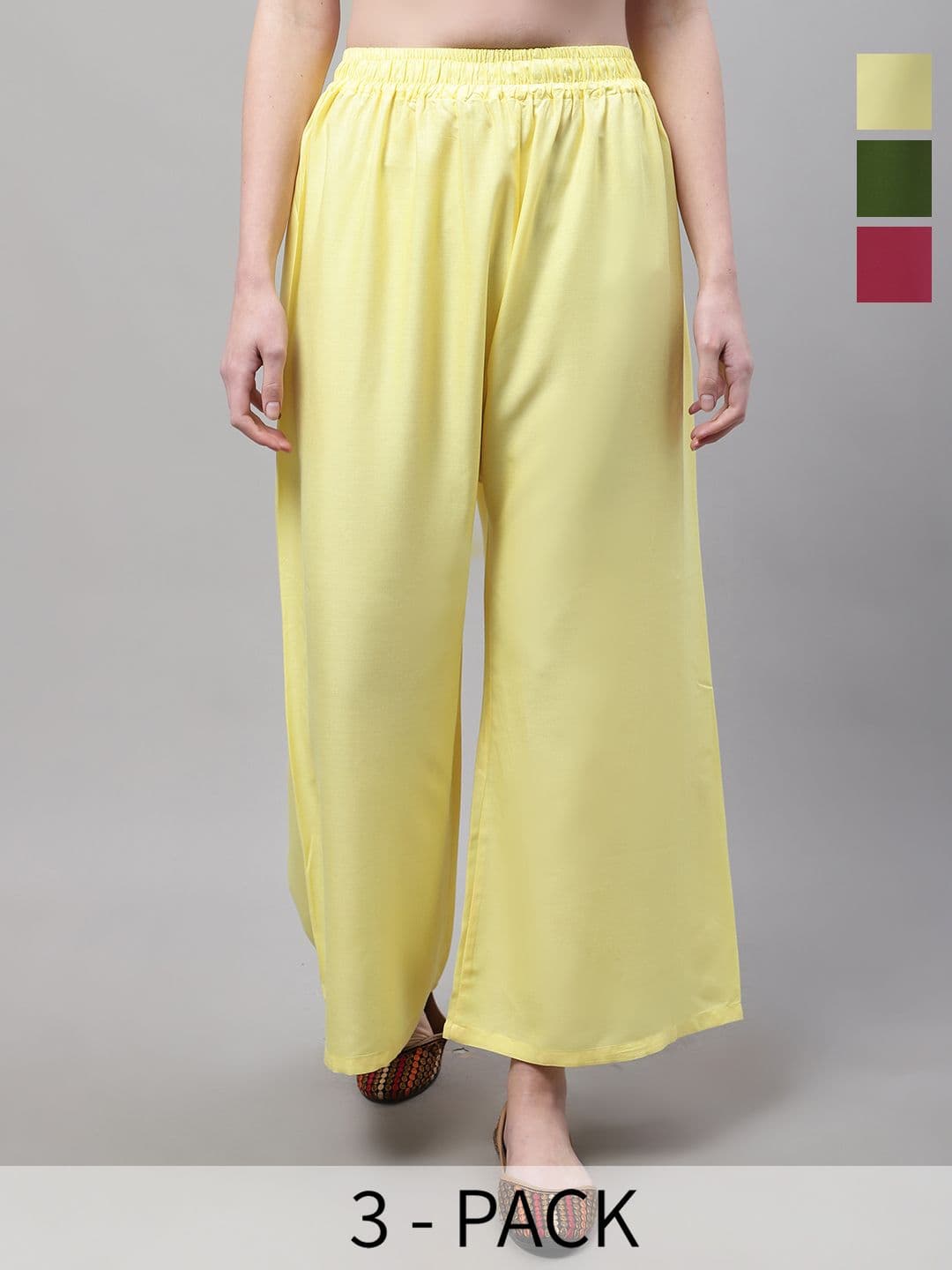 Valles365 by S.C. Women 3 Flared Ethnic Palazzos - view 1