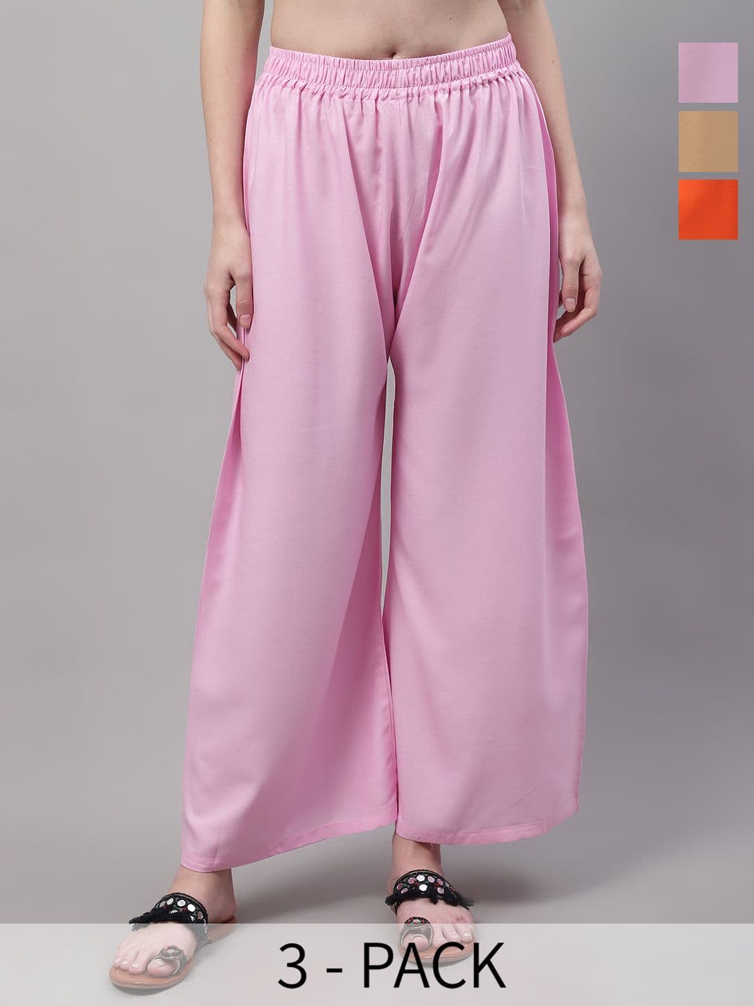 Valles365 by S.C. Women 3 Flared Ethnic Palazzos - view 1