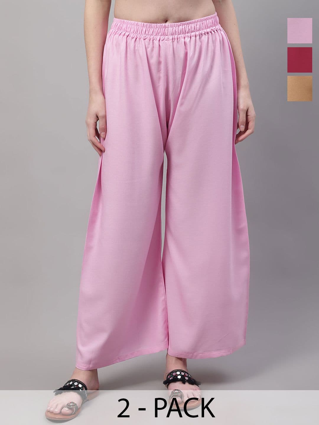 Valles365 by S.C. Women 3 Flared Ethnic Palazzos - view 1