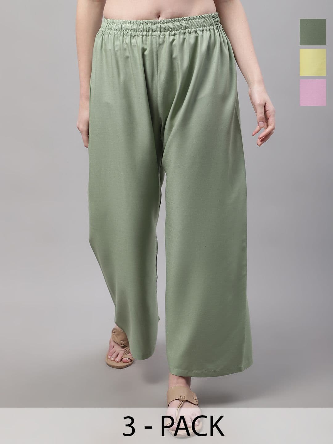 Valles365 by S.C. Women 3 Flared Ethnic Palazzos - view 1