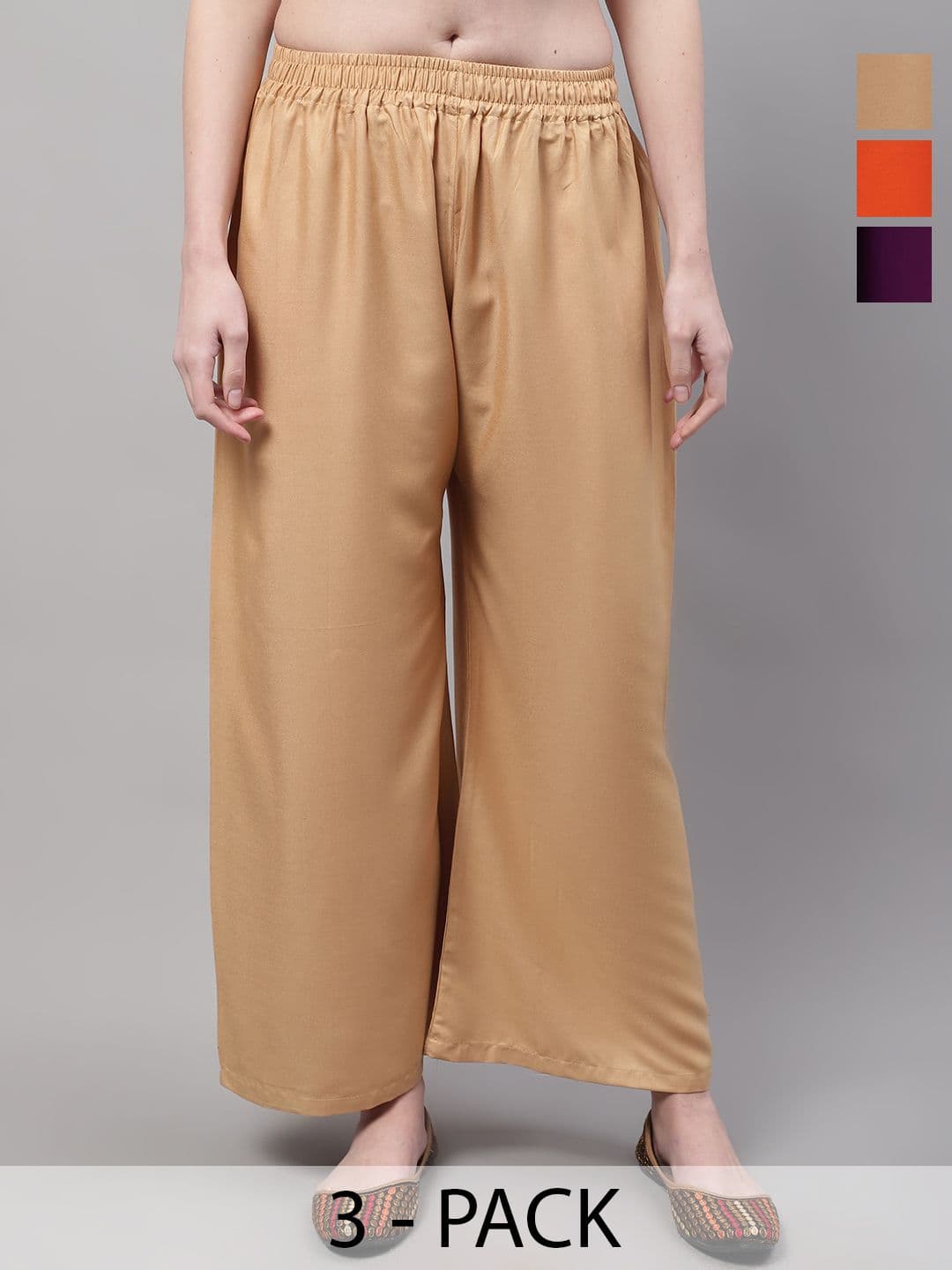 Valles365 by S.C. Women 3 Flared Ethnic Palazzos - view 1