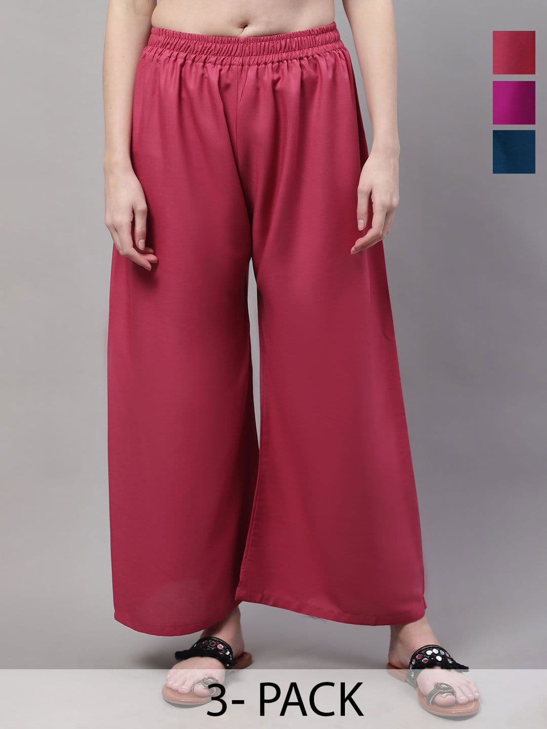 Valles365 by S.C. Women 3 Flared Ethnic Palazzos - view 1