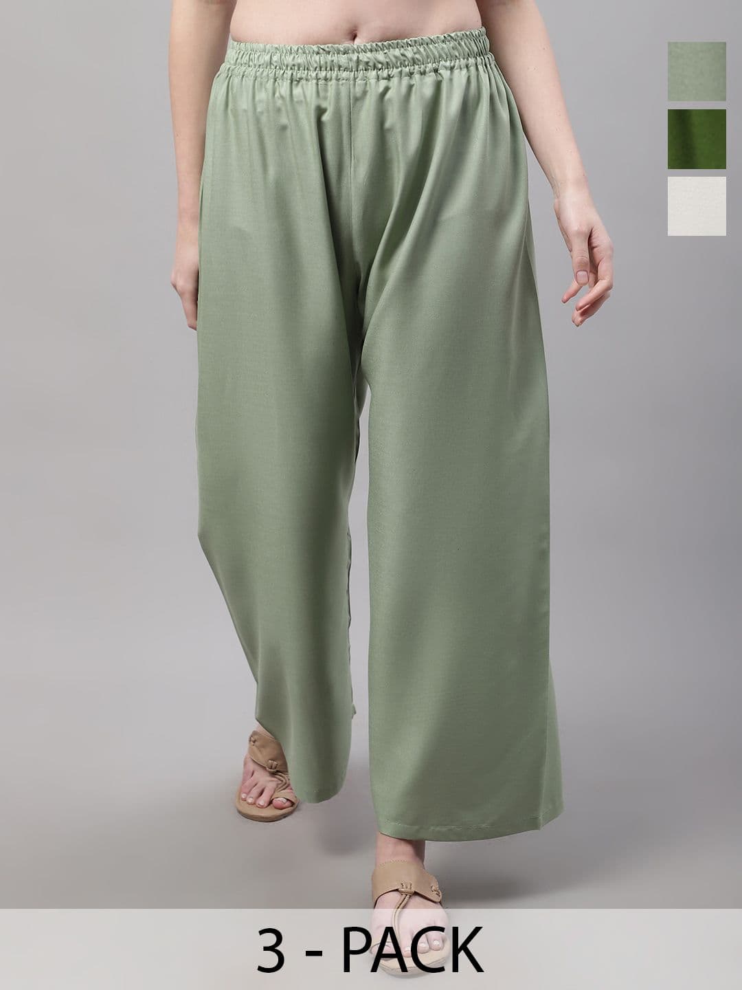 Valles365 by S.C. Women 3 Flared Ethnic Palazzos - view 1