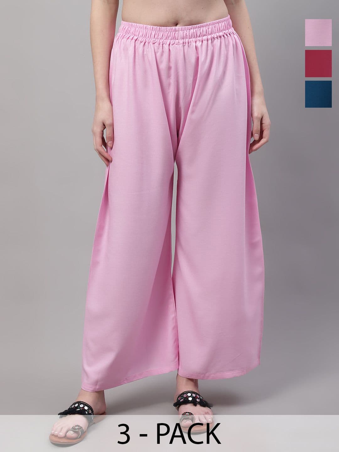 Valles365 by S.C. Women 3 Flared Ethnic Palazzos - view 1
