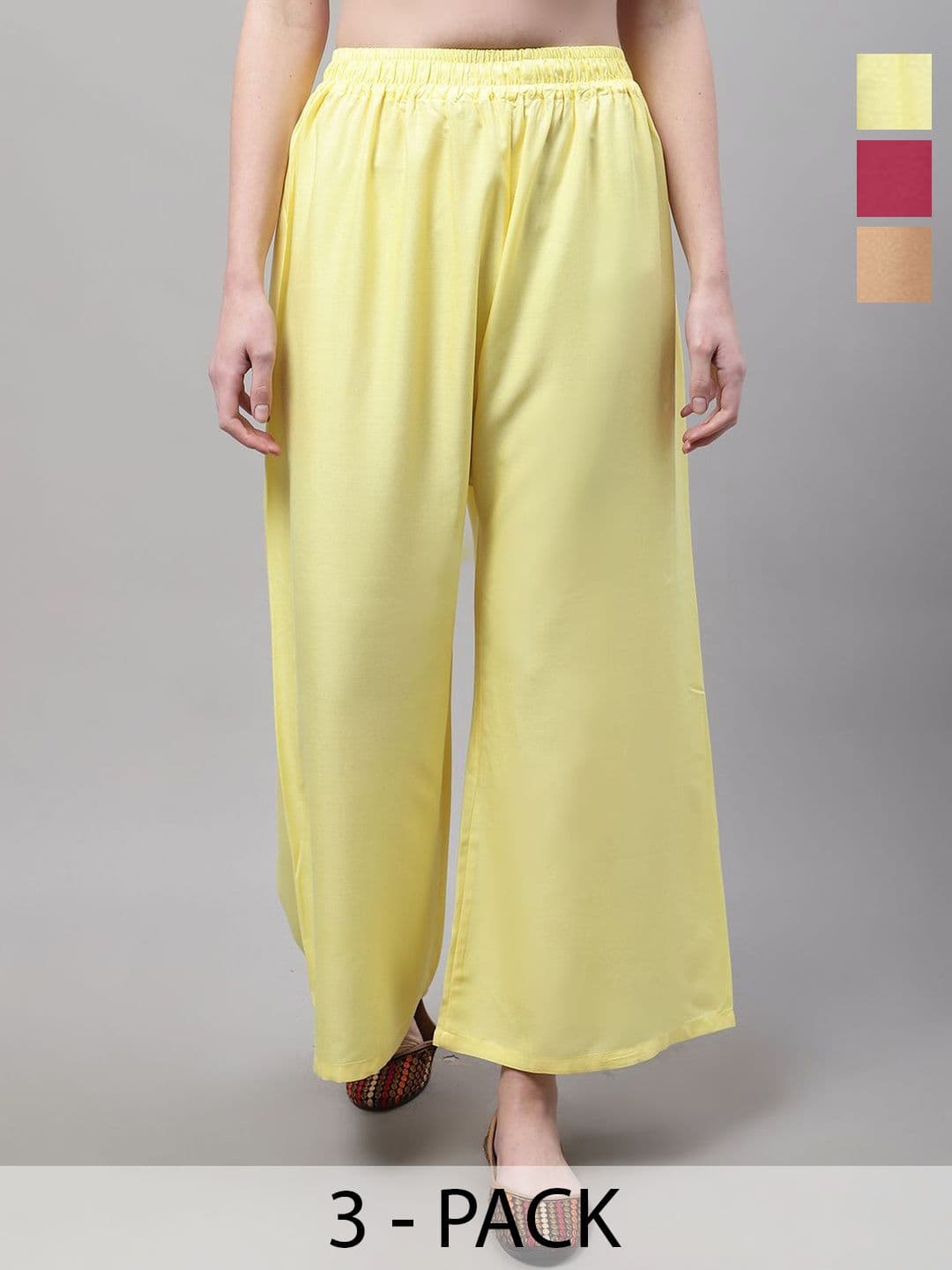Valles365 by S.C. Women 3 Flared Ethnic Palazzos - view 1