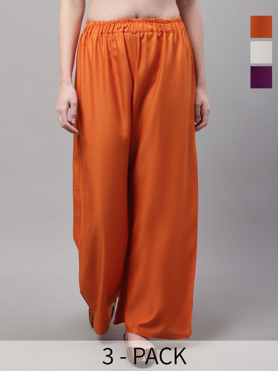Valles365 by S.C. Women 3 Flared Ethnic Palazzos - view 1