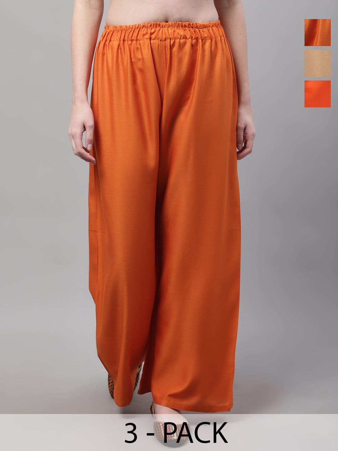 Valles365 by S.C. Women 3 Flared Ethnic Palazzos - view 1