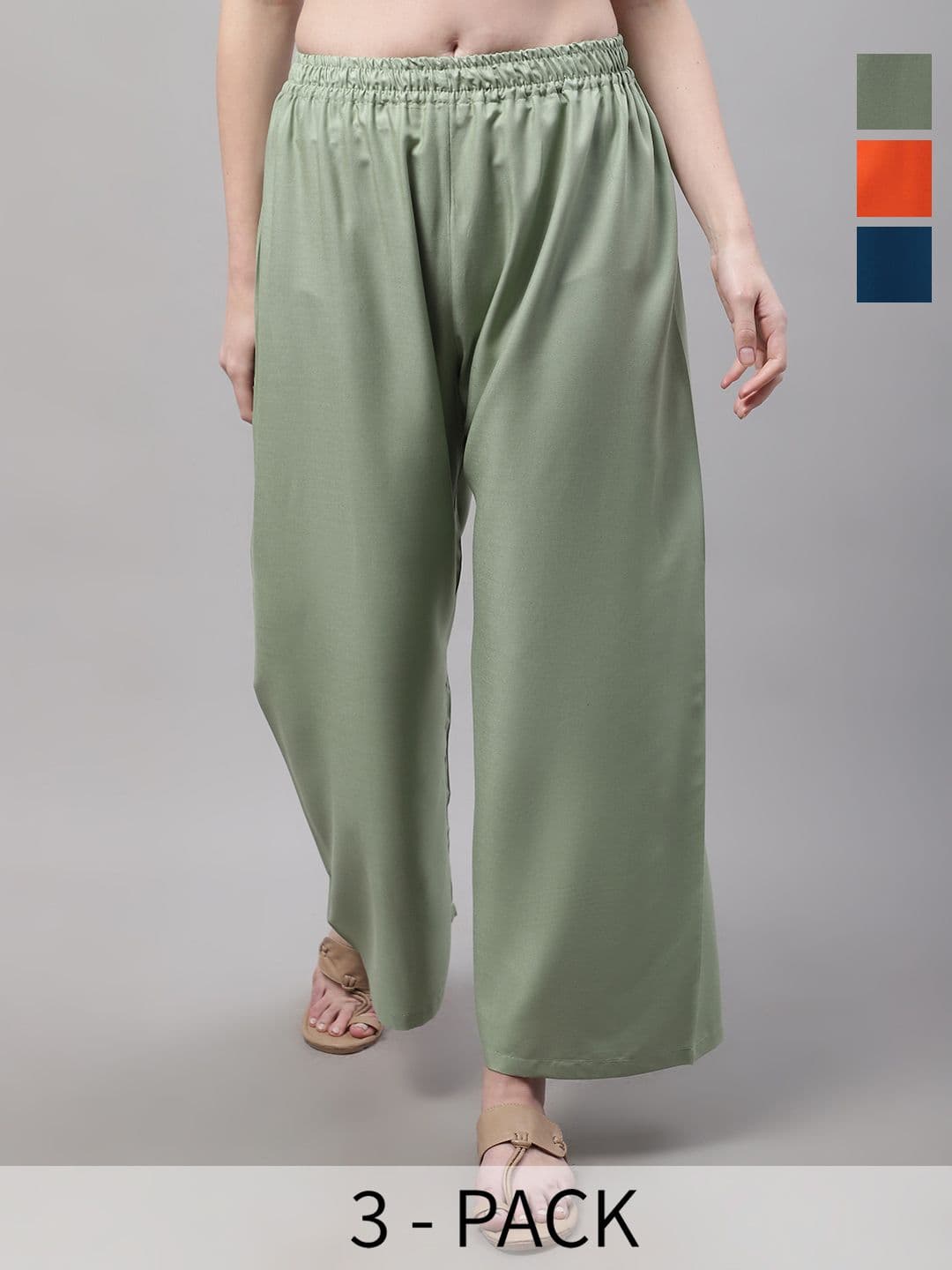 Valles365 by S.C. Women 3 Flared Ethnic Palazzos - view 1