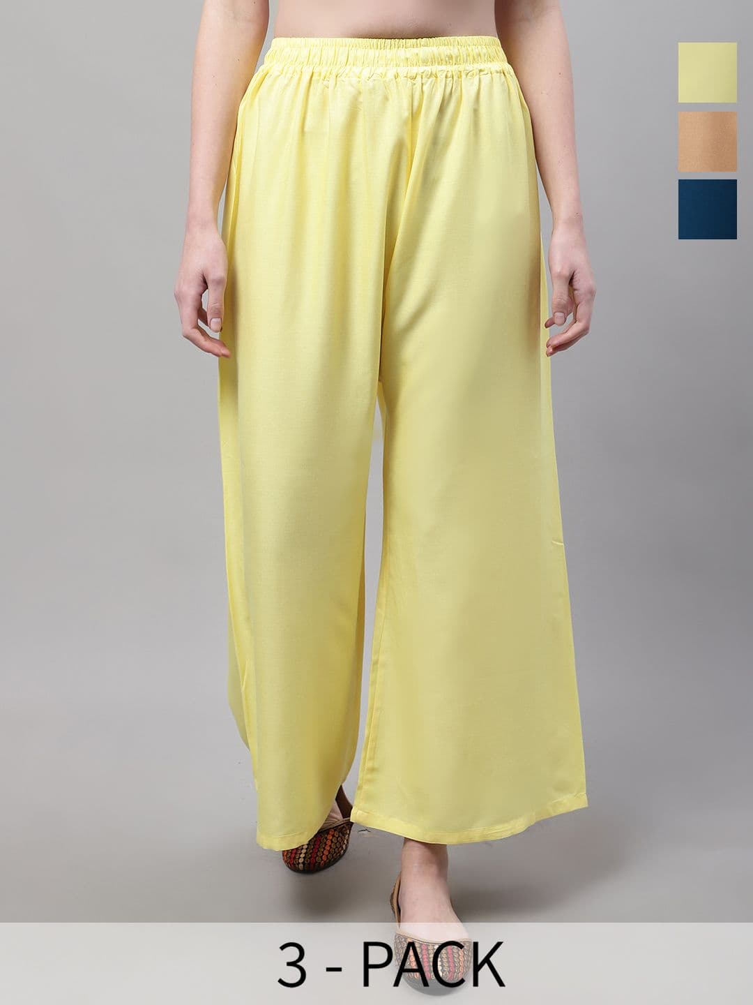 Valles365 by S.C. Women 3 Flared Ethnic Palazzos - view 1